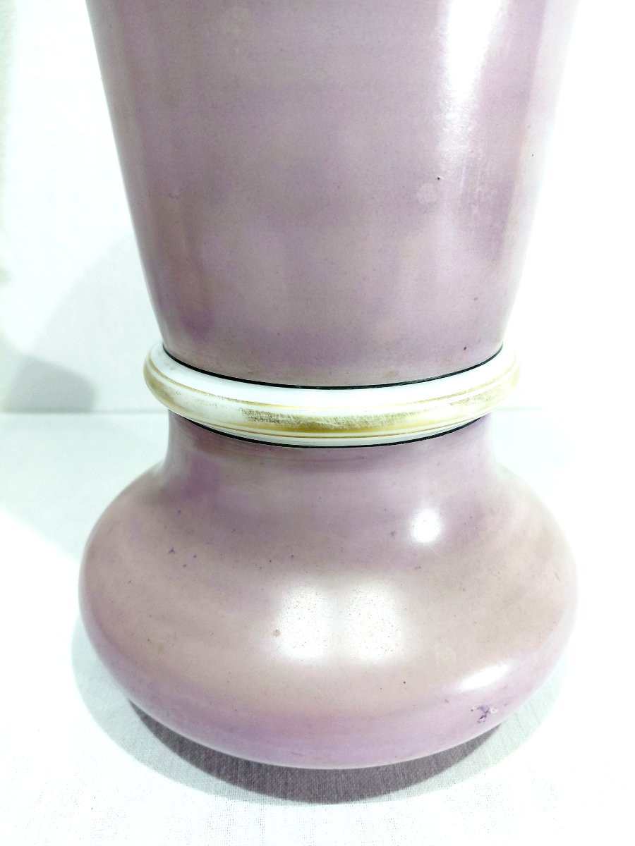 Pair Of Pink Opaline Vases-photo-2