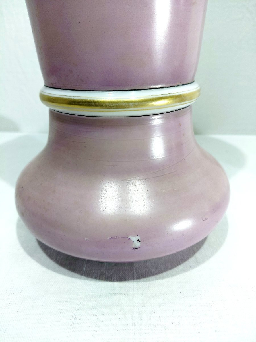 Pair Of Pink Opaline Vases-photo-4