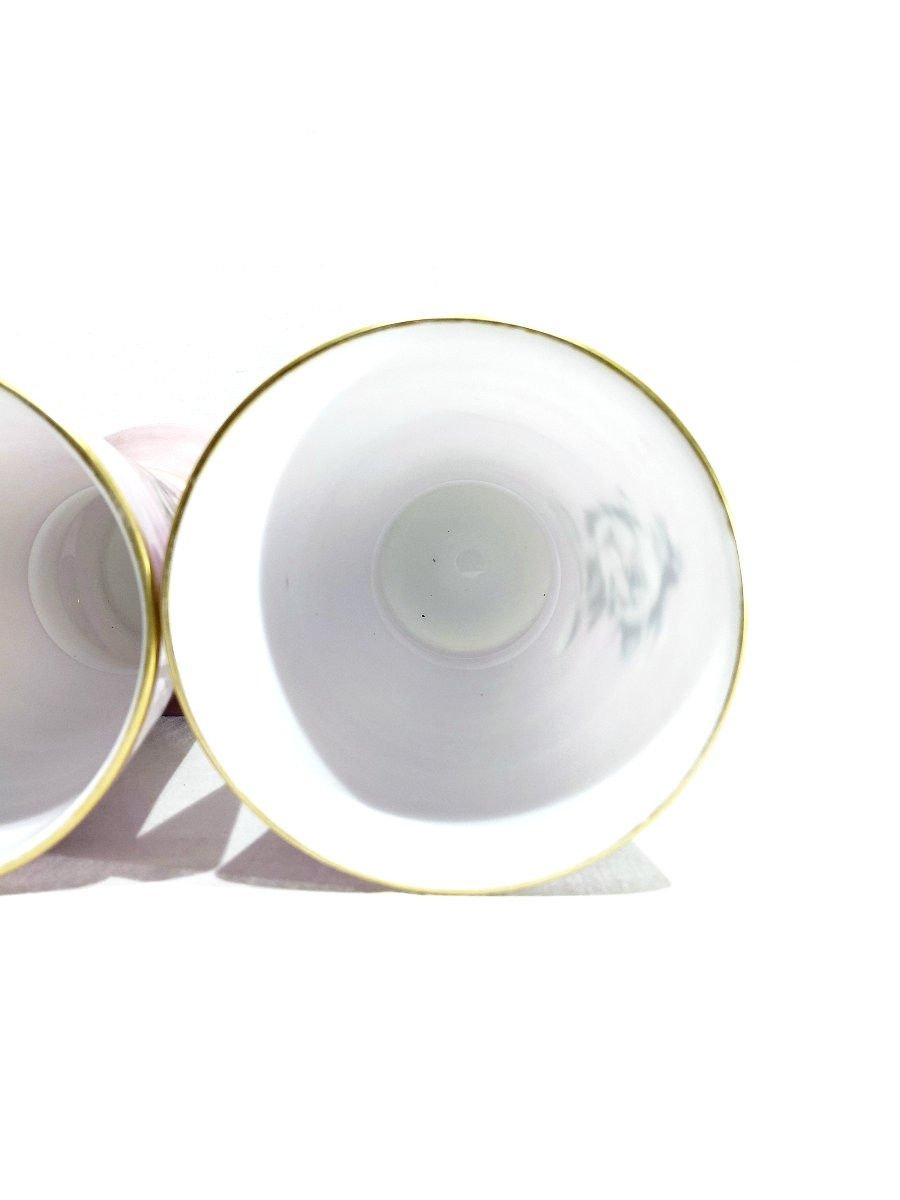 Pair Of Pink Opaline Vases-photo-5