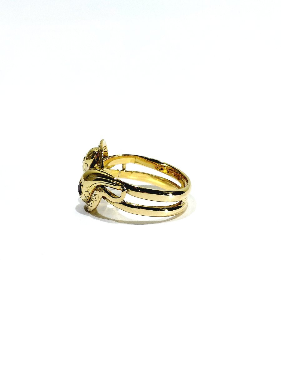 Bague serpent en or et rubis-photo-4