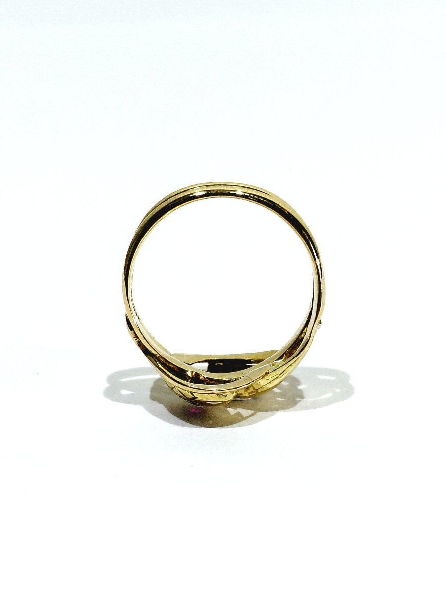 Bague serpent en or et rubis-photo-5