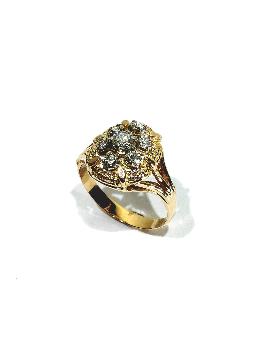 Bague or rose 18 carats et diamants-photo-2