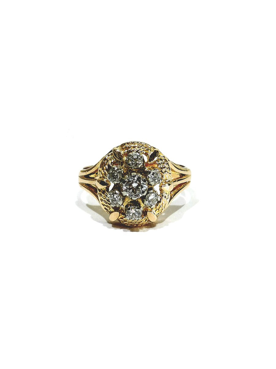 Bague or rose 18 carats et diamants-photo-3