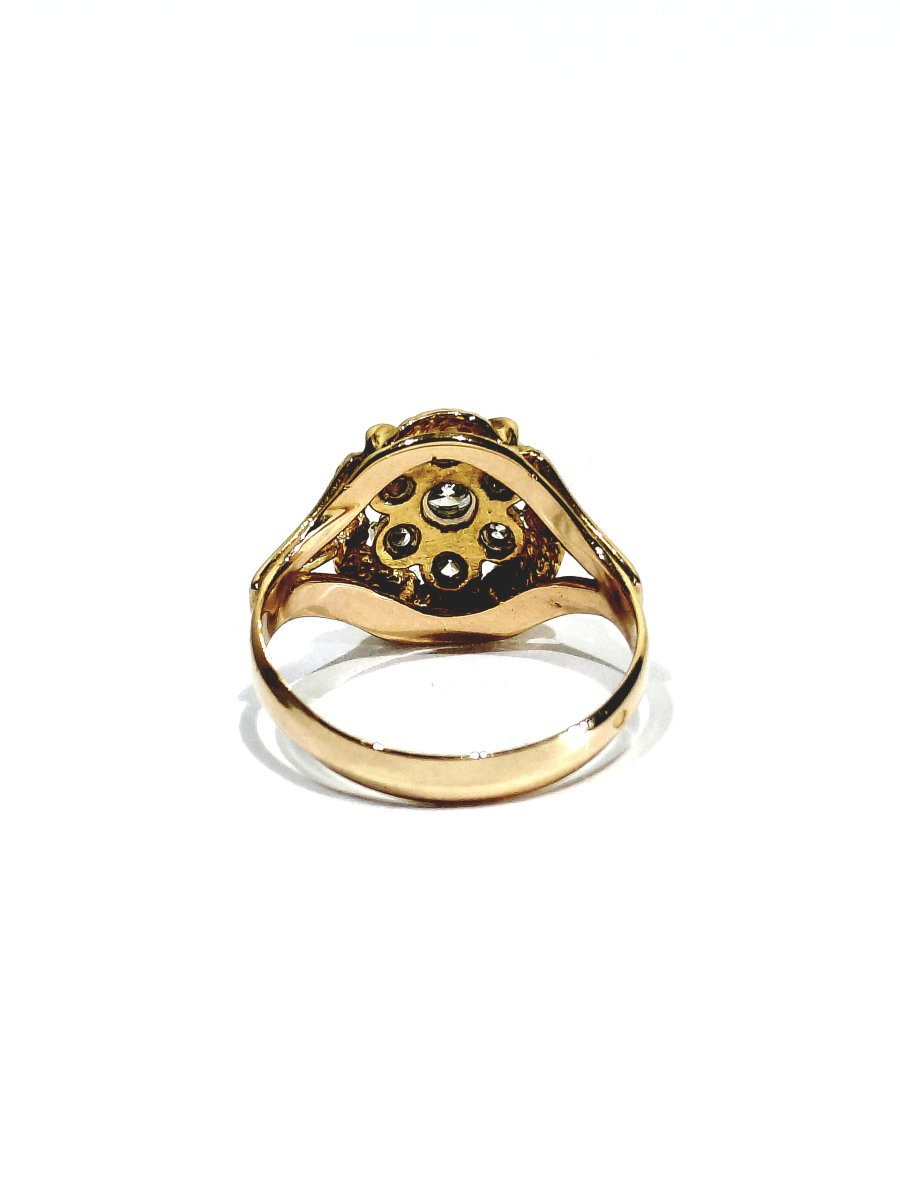 Bague or rose 18 carats et diamants-photo-1