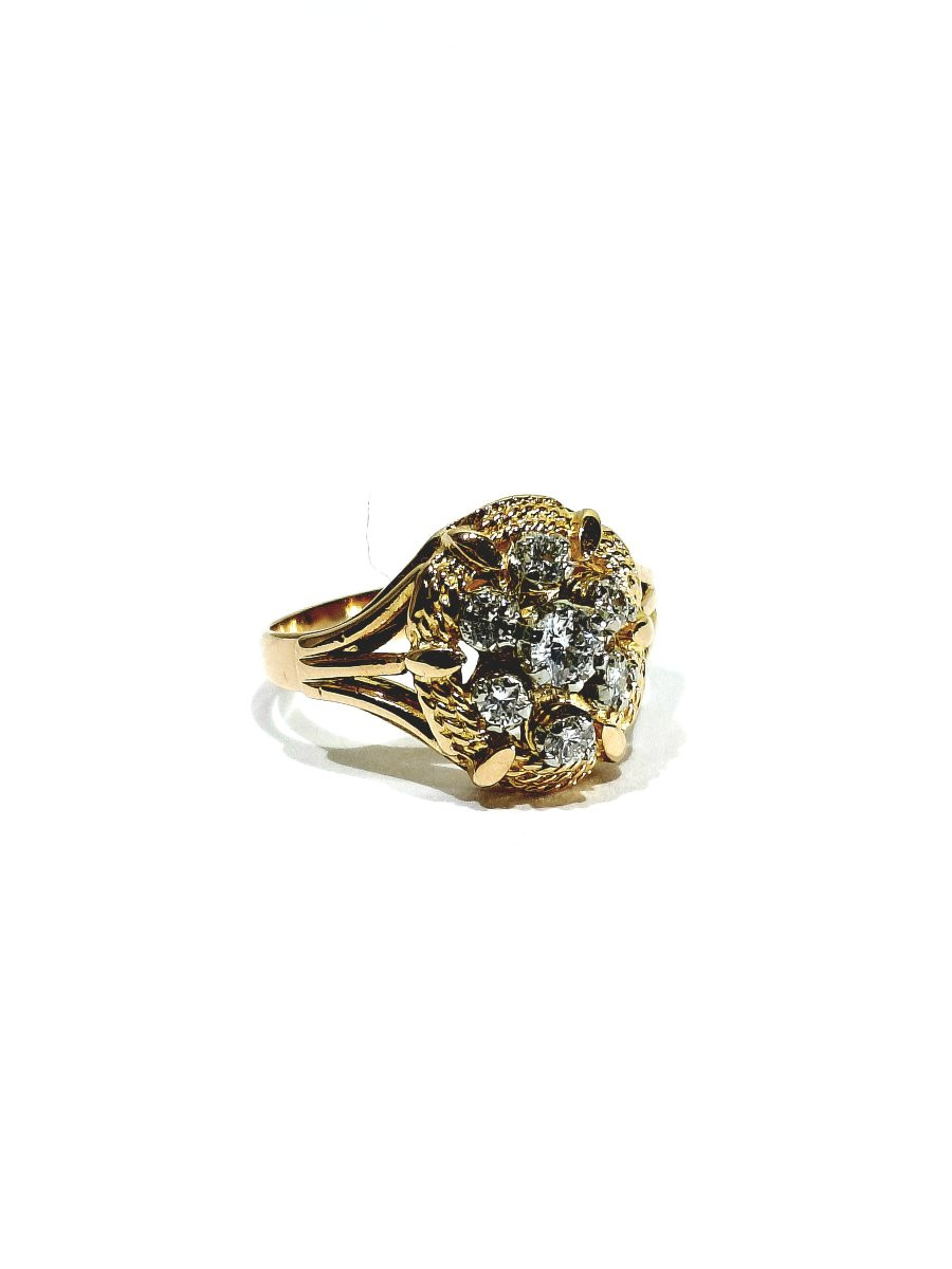 Bague or rose 18 carats et diamants-photo-3