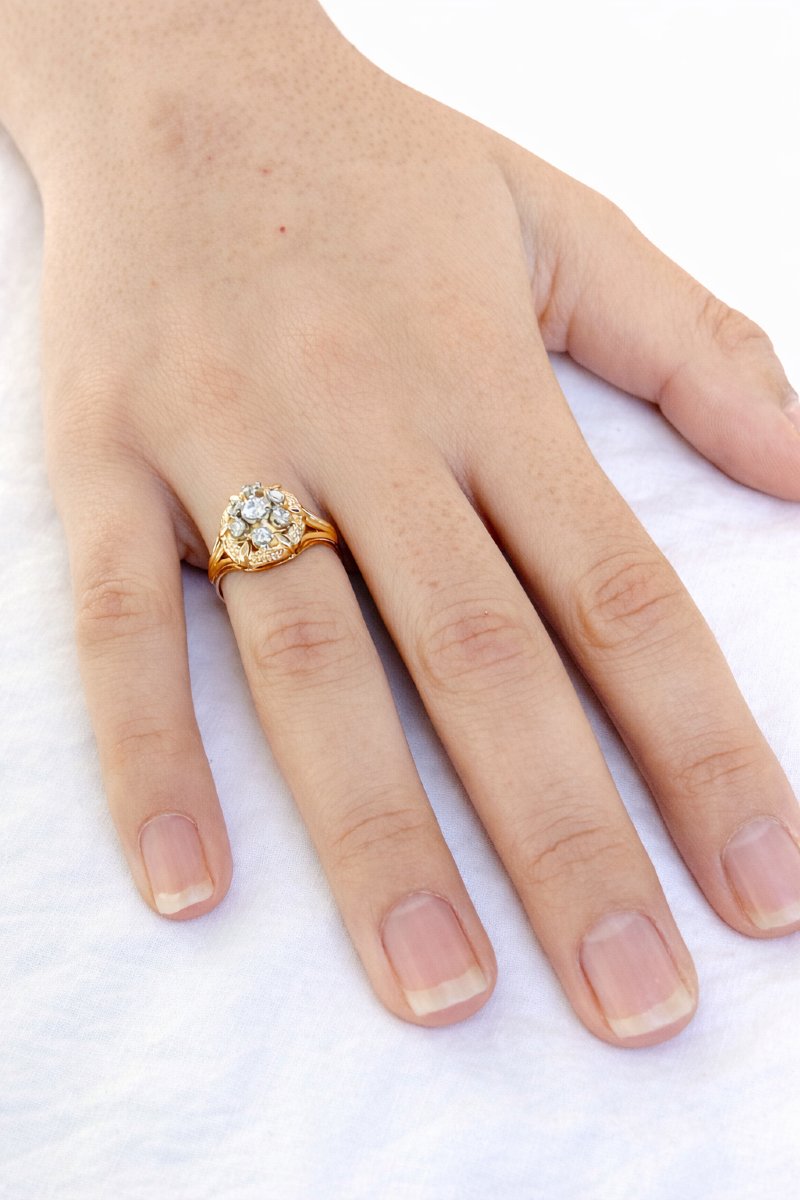 Bague or rose 18 carats et diamants-photo-6
