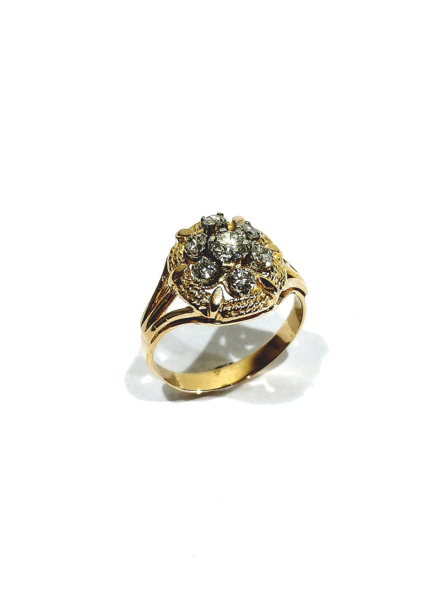 Bague or rose 18 carats et diamants
