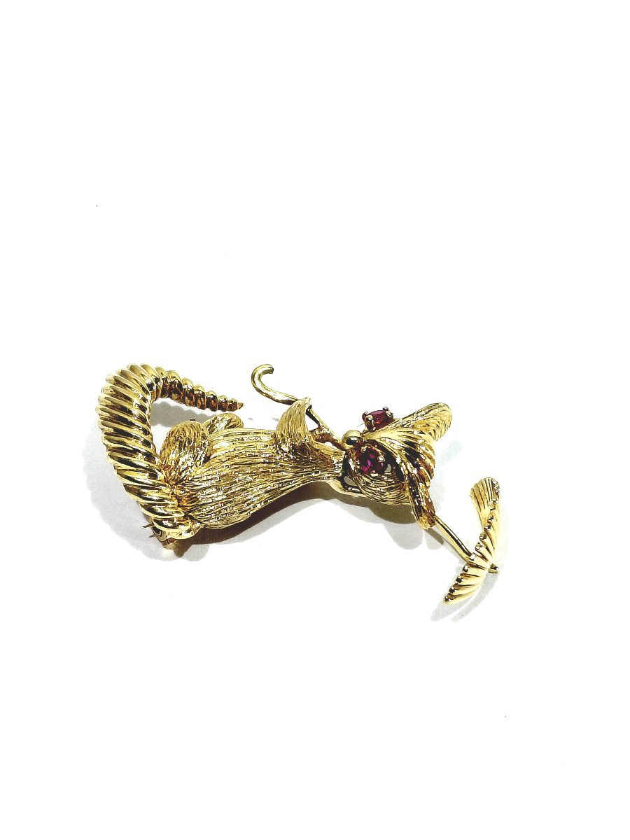 Gold Squirrel System Brooch-photo-4