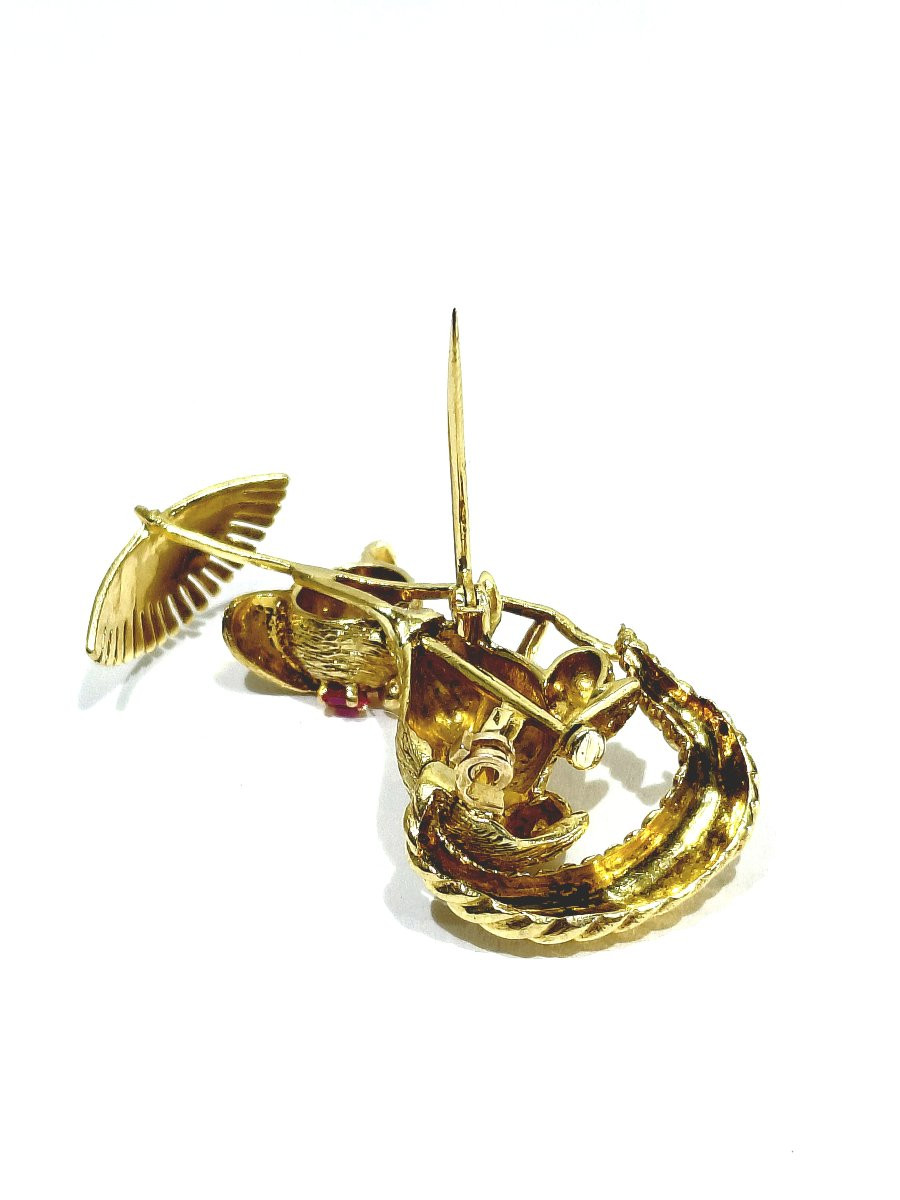 Gold Squirrel System Brooch-photo-4