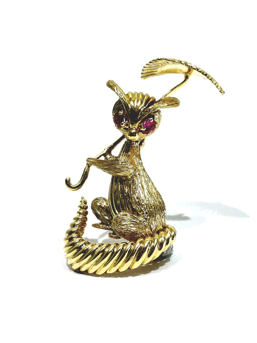 Gold Squirrel System Brooch-photo-5