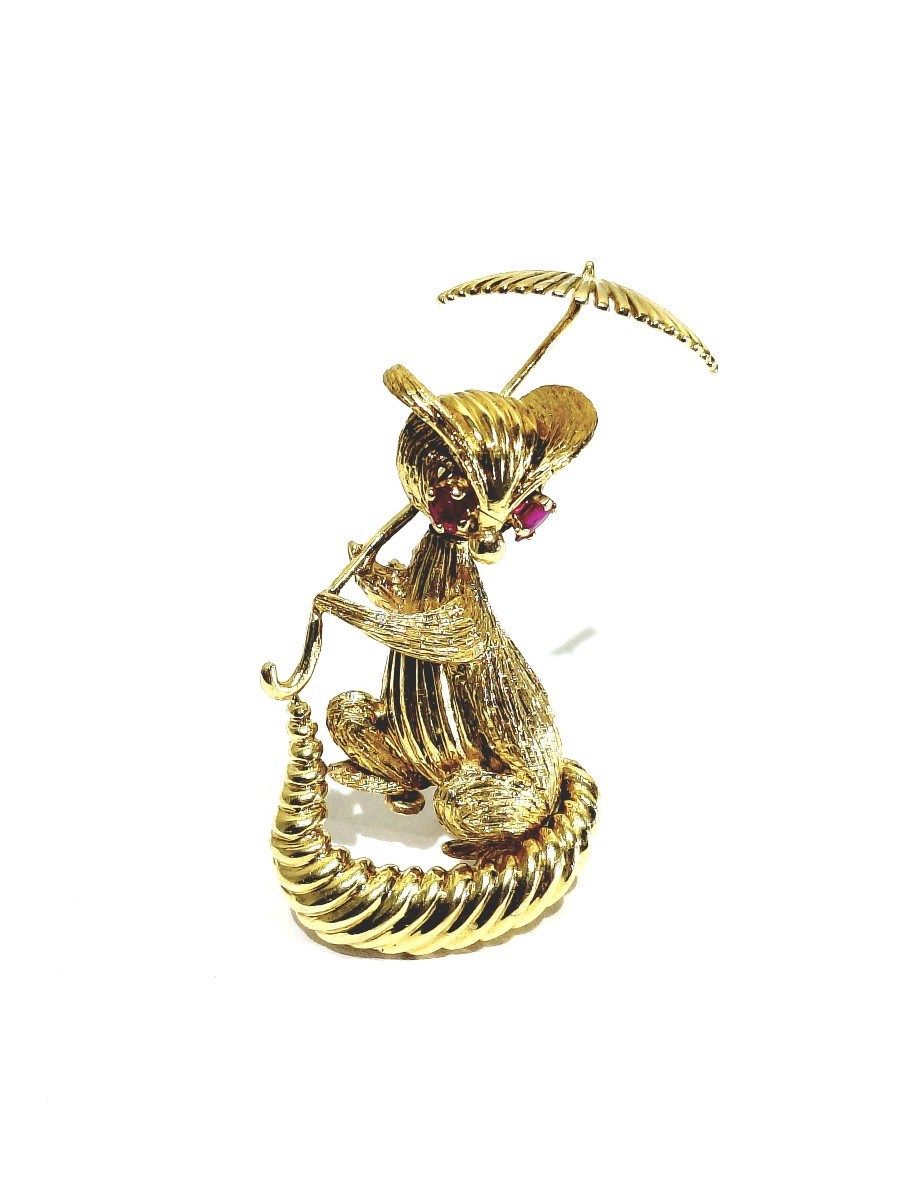 Gold Squirrel System Brooch