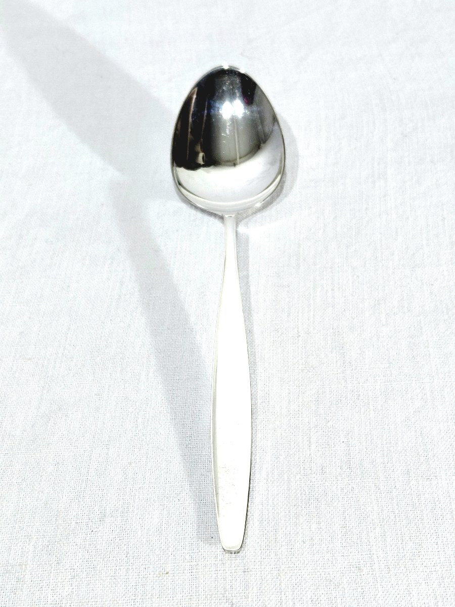 Georg Jensen - Cypress Model - Set Of 6 Silver Table Spoons-photo-1