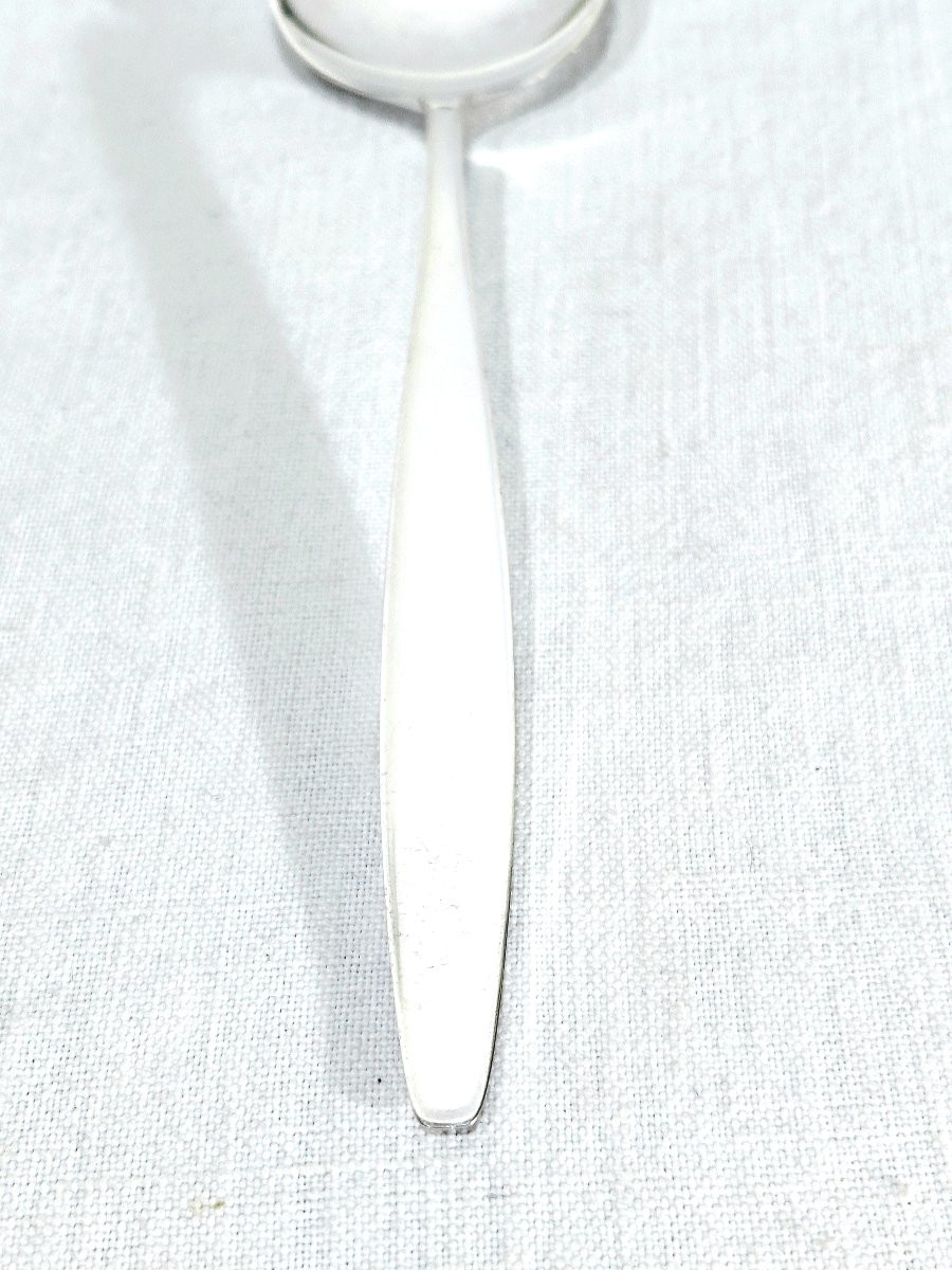 Georg Jensen - Cypress Model - Set Of 6 Silver Table Spoons-photo-2