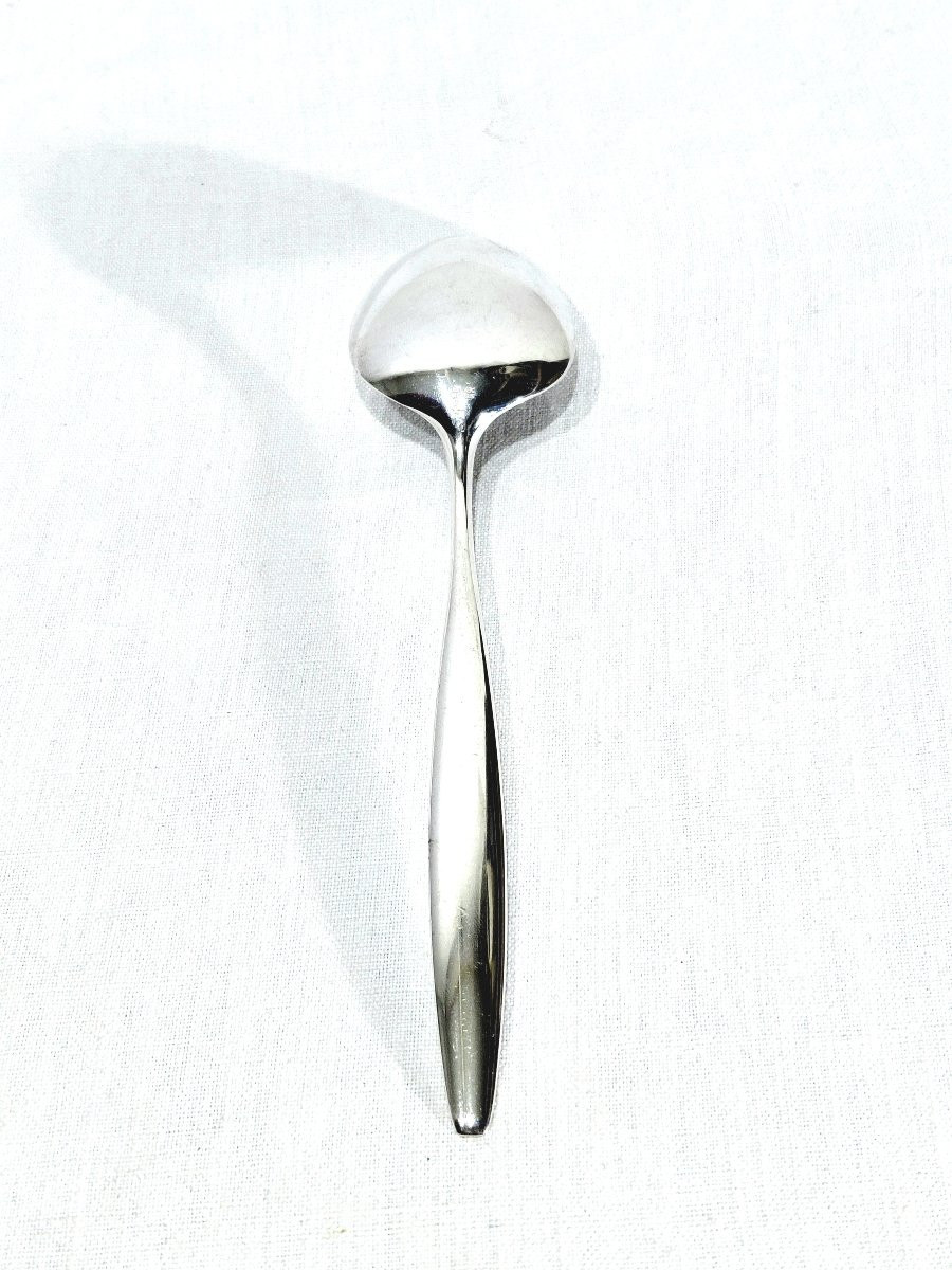 Georg Jensen - Cypress Model - Set Of 6 Silver Table Spoons-photo-4