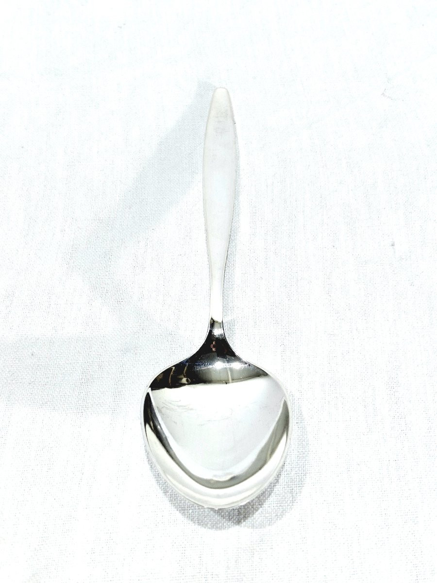 Georg Jensen - Cypress Model - Set Of 6 Silver Table Spoons-photo-8