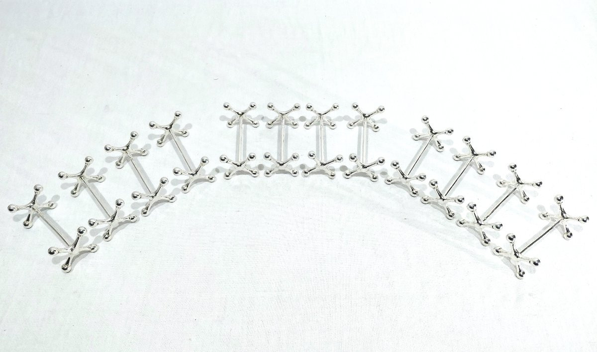Christofle - Set Of 12 Silver-plated Knife Holders-photo-1