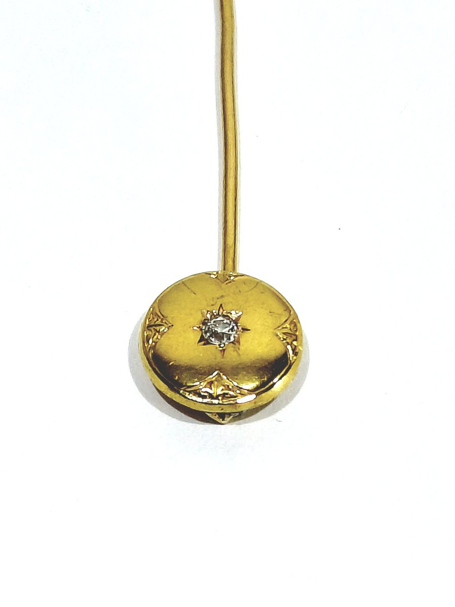 Gold And Diamond Tie Pin-photo-2