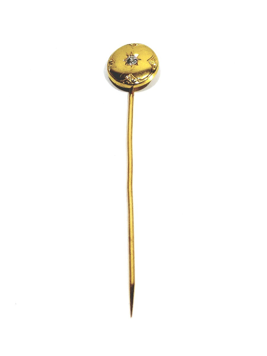 Gold And Diamond Tie Pin