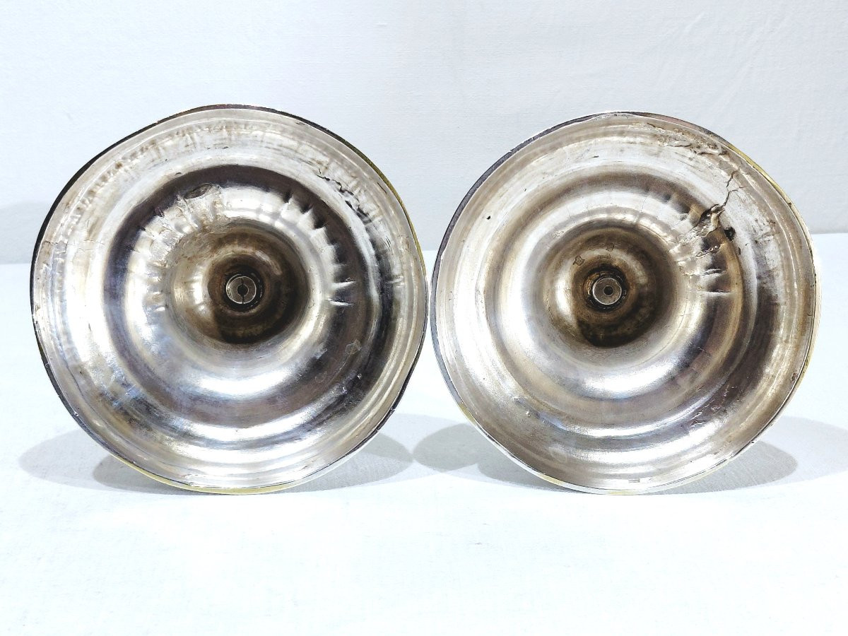 Pair Of Silver-plated Bronze Torches-photo-7