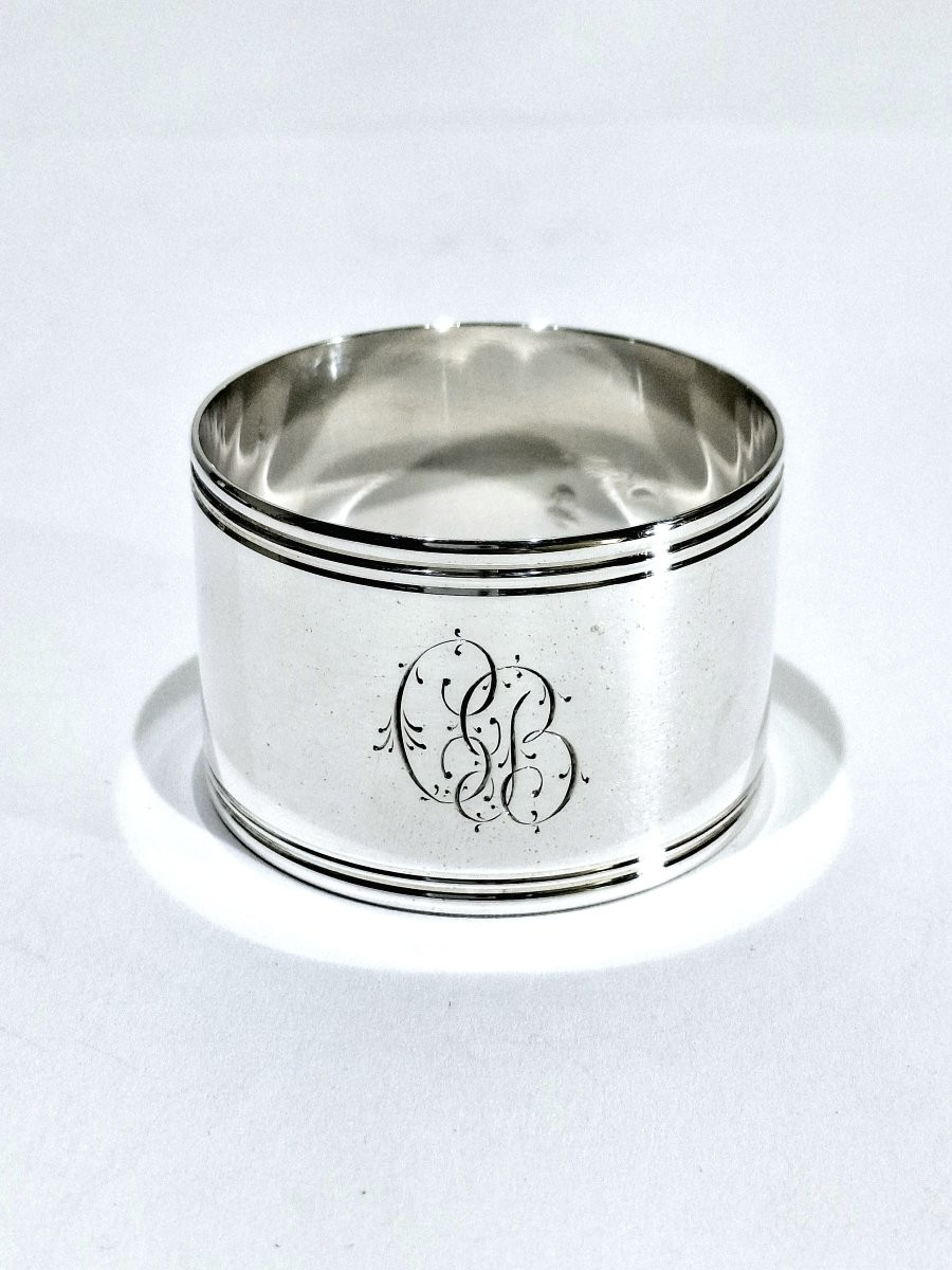 Christofle - Silver Napkin Ring Cluny -photo-3