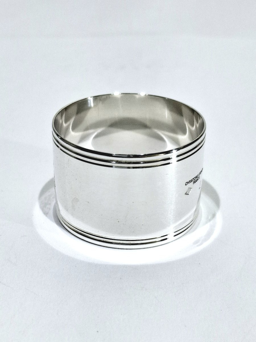 Christofle - Silver Napkin Ring Cluny -photo-4