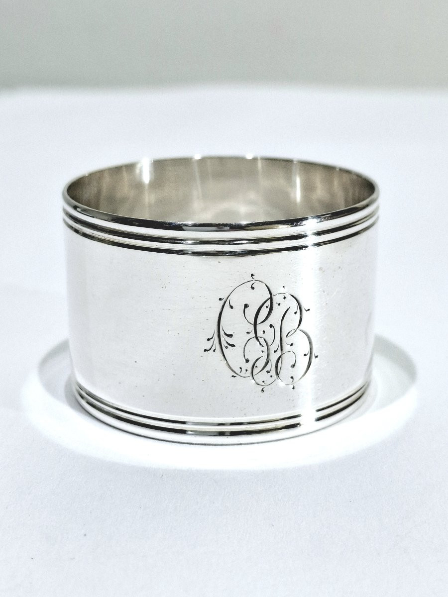 Christofle - Silver Napkin Ring Cluny -photo-4