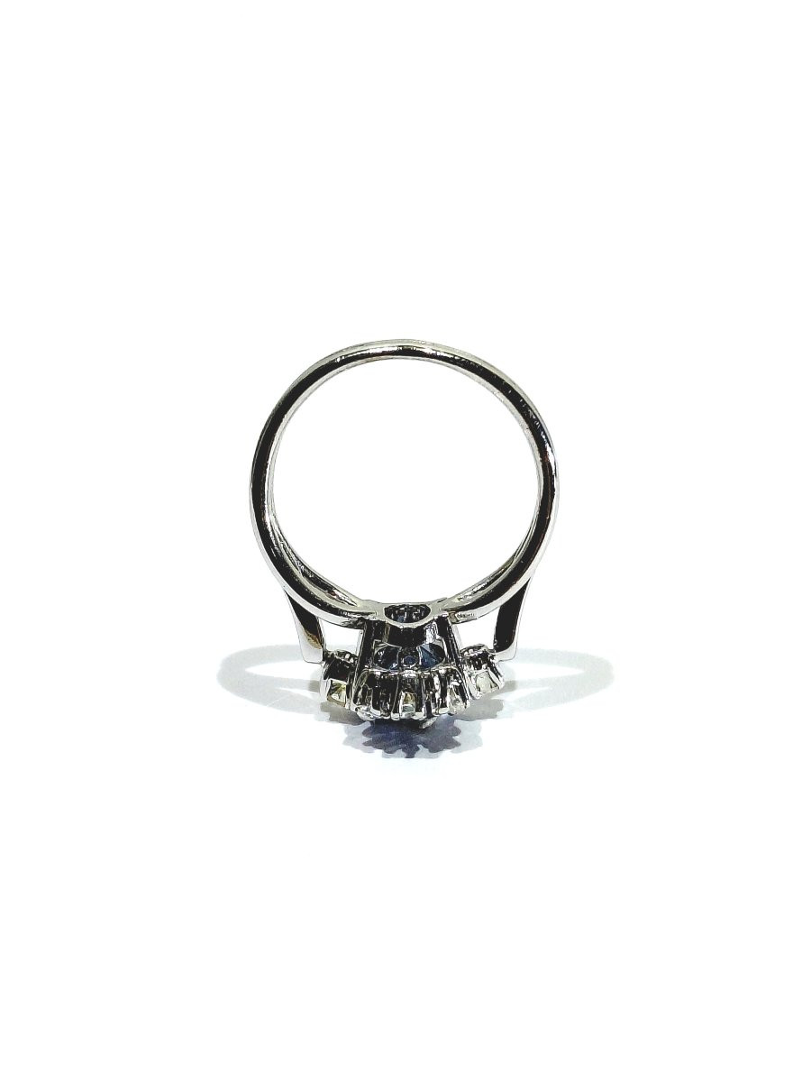 Ring In 18-carat White Gold, Sapphire And Diamonds-photo-5