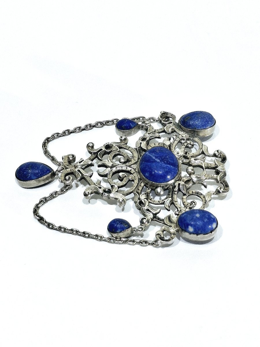 Pendant In Silver And Lapis Lazuli-photo-2
