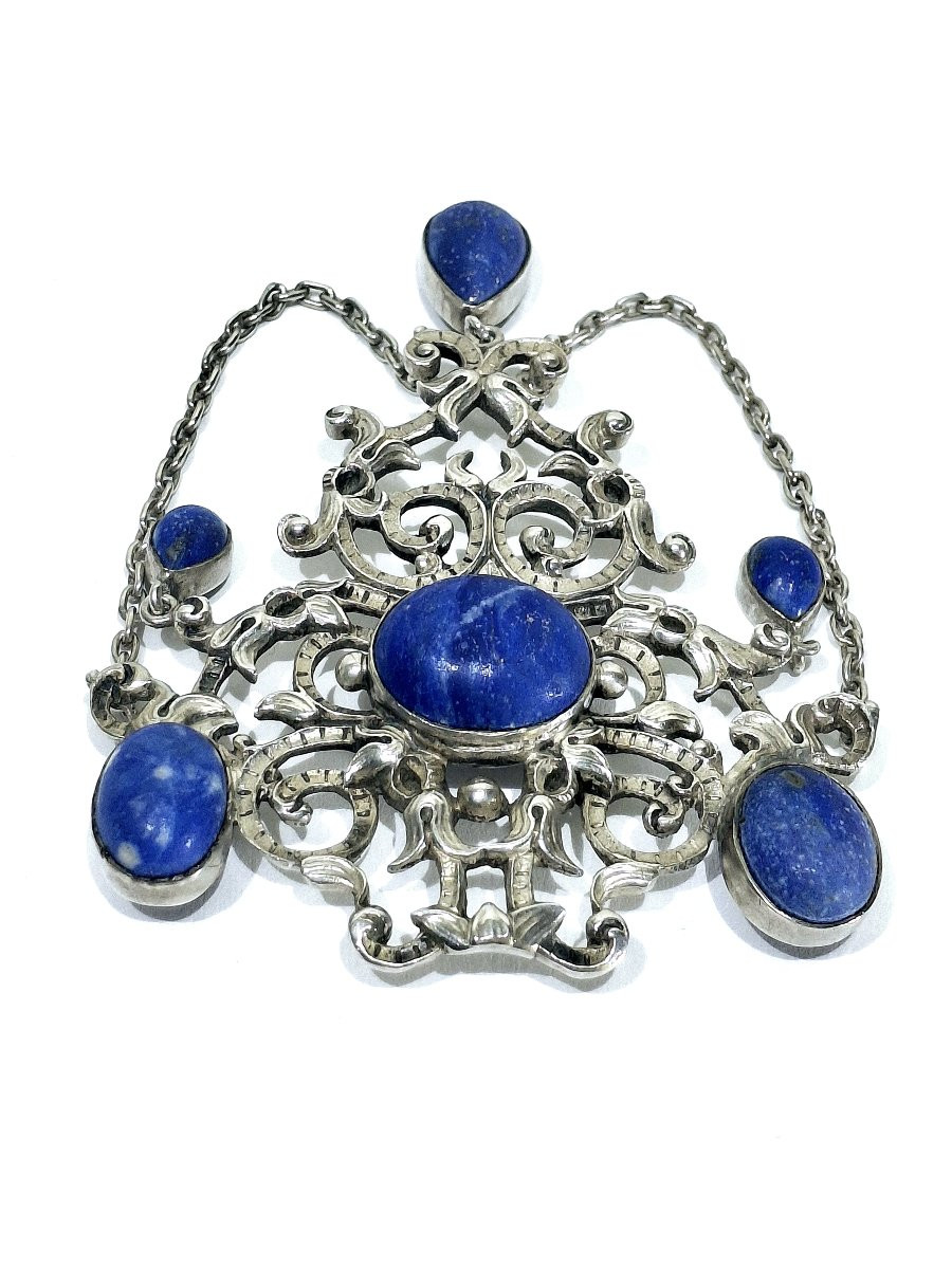 Pendant In Silver And Lapis Lazuli-photo-3