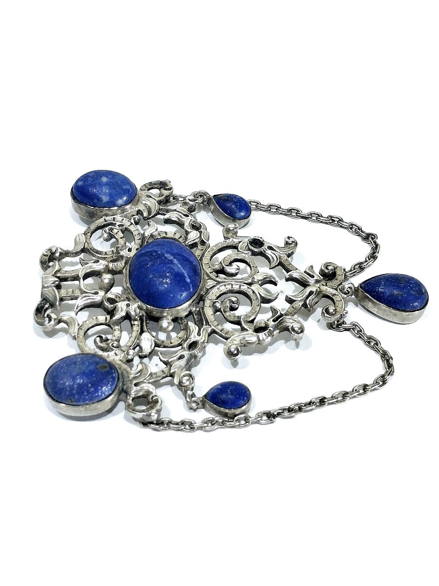Pendant In Silver And Lapis Lazuli-photo-4