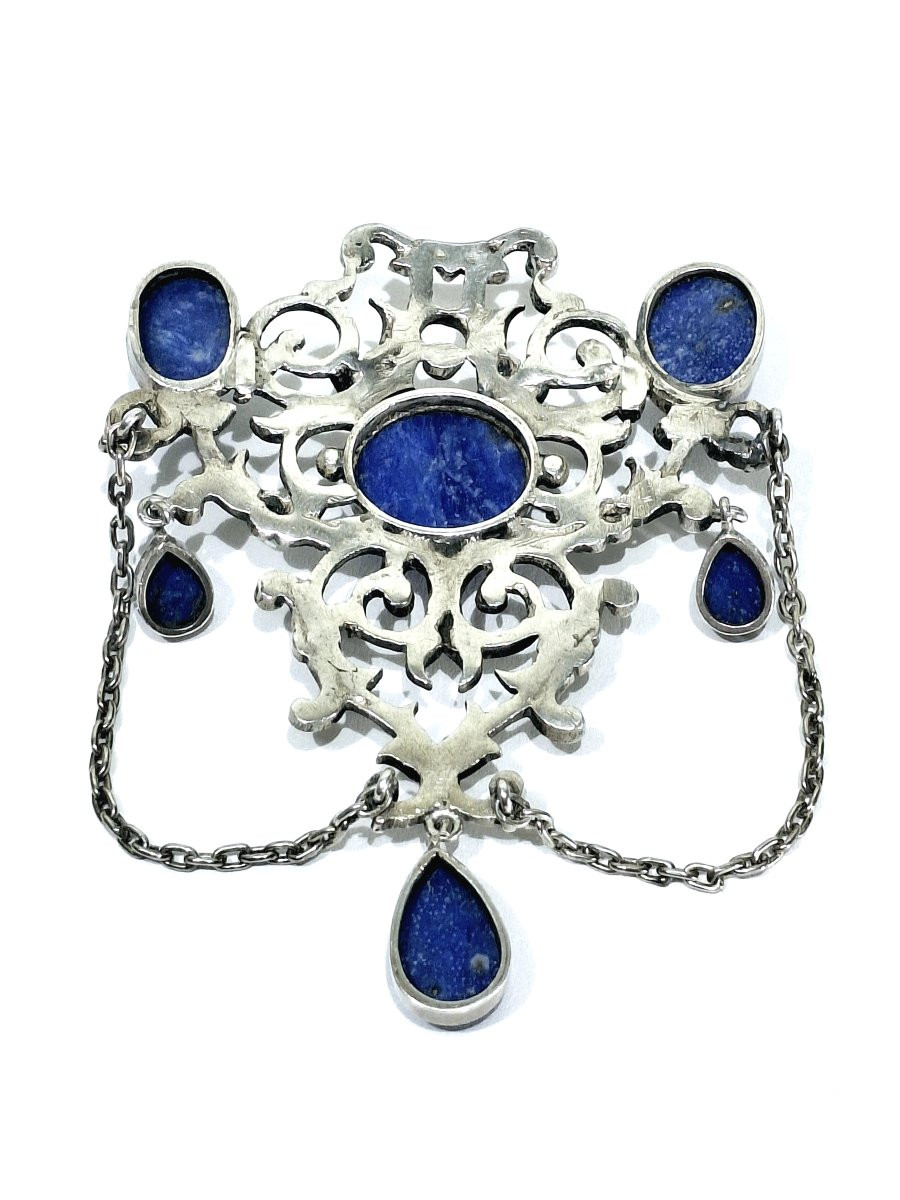 Pendant In Silver And Lapis Lazuli-photo-3