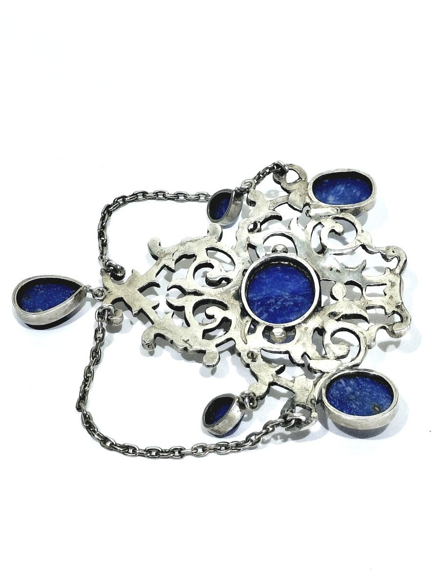 Pendant In Silver And Lapis Lazuli-photo-4