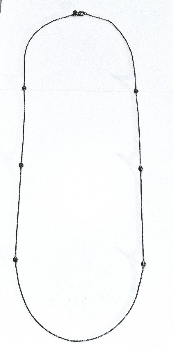 David Yurman - Sautoir en argent et diamants