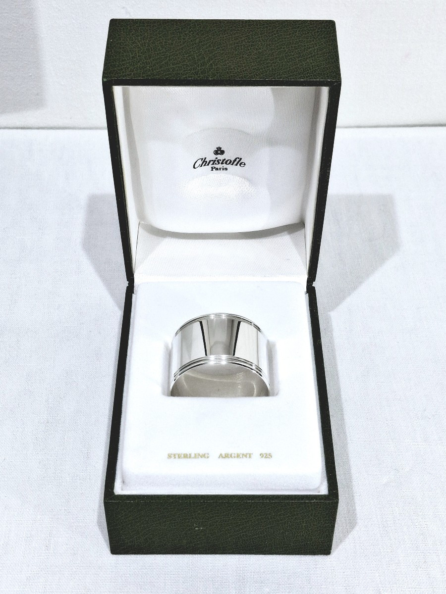 CHRISTOFLE - ROND DE SERVIETTE EN ARGENT MODÈLE CLUNY