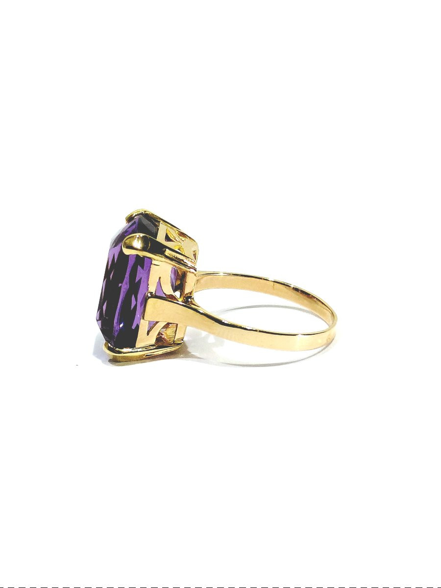 Bague en or rose 18 carats Améthyste “coussin”-photo-4