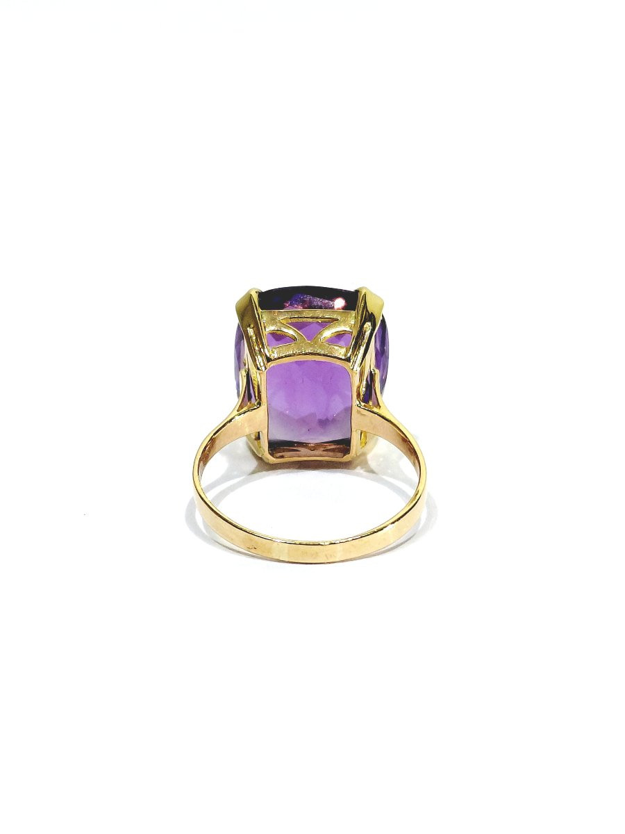 Bague en or rose 18 carats Améthyste “coussin”-photo-1