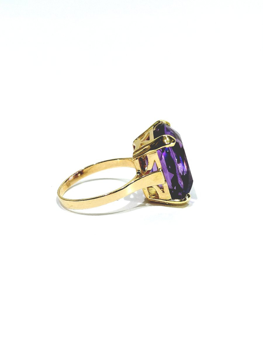Bague en or rose 18 carats Améthyste “coussin”-photo-2