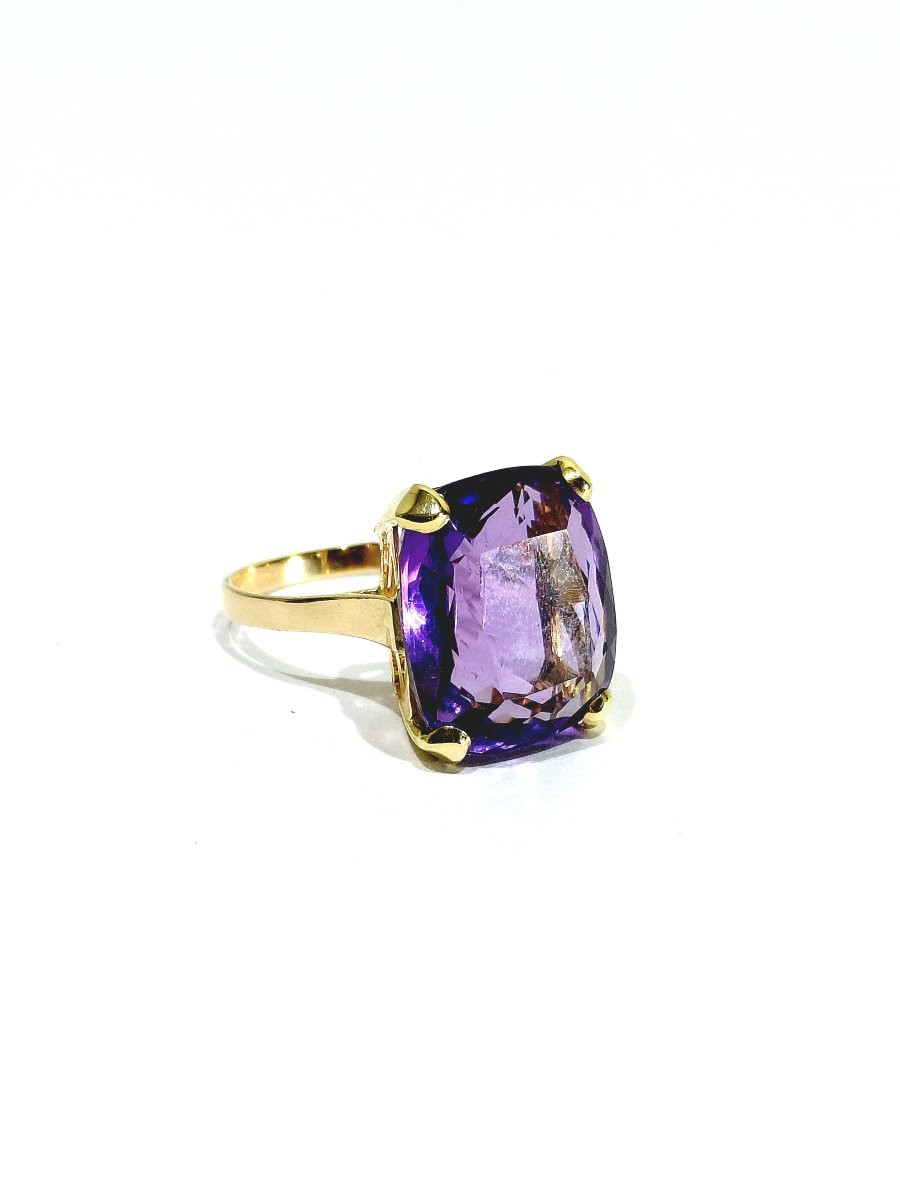 Bague en or rose 18 carats Améthyste “coussin”-photo-3