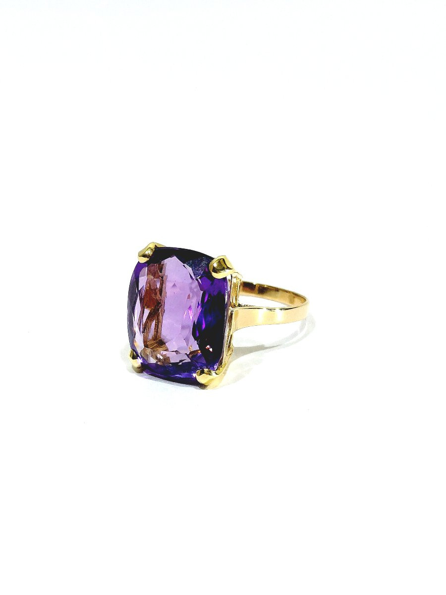 Bague en or rose 18 carats Améthyste “coussin”-photo-4