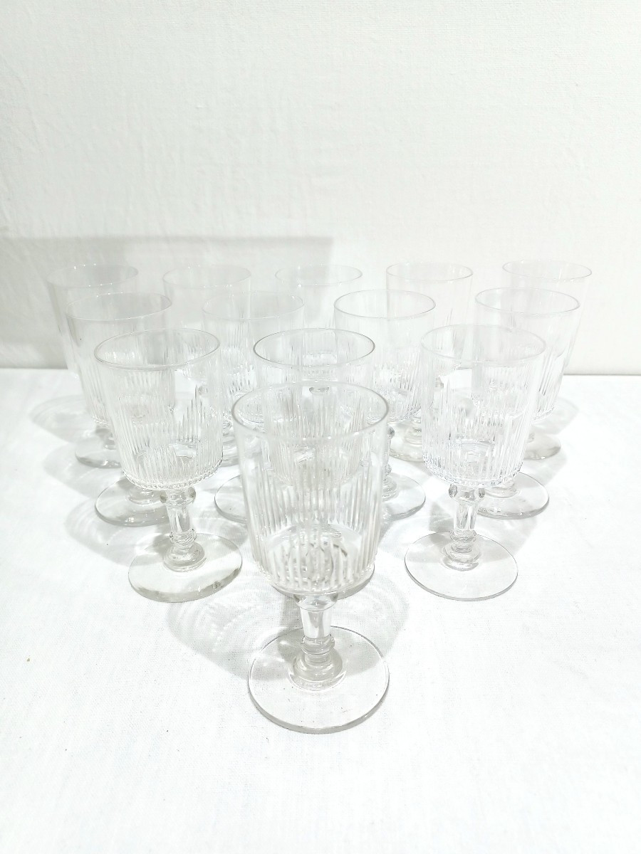 13 White Crystal Wine Glasses
