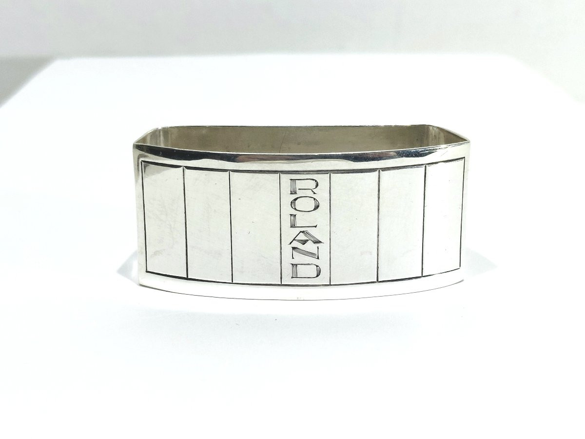 ERNEST PROST - ROND DE SERVIETTE EN ARGENT MASSIF-photo-2