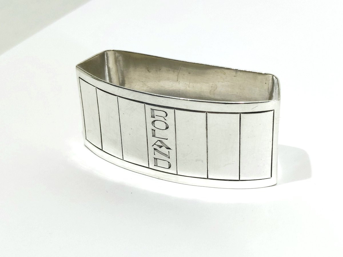 ERNEST PROST - ROND DE SERVIETTE EN ARGENT MASSIF-photo-4