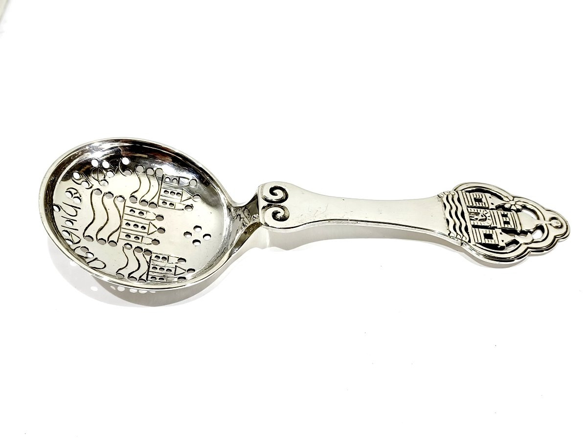 DANEMARK - CUILLÈRE À SAUPOUDRER EN ARGENT-photo-2