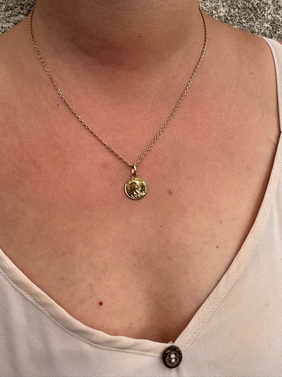 Rose Gold Christ Medal-photo-8