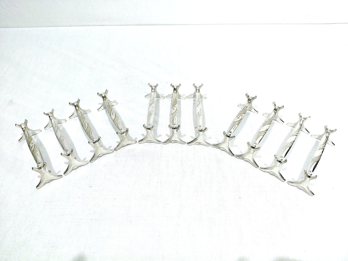Christofle - Set Of 11 Silver-plated Knife Holders-photo-2