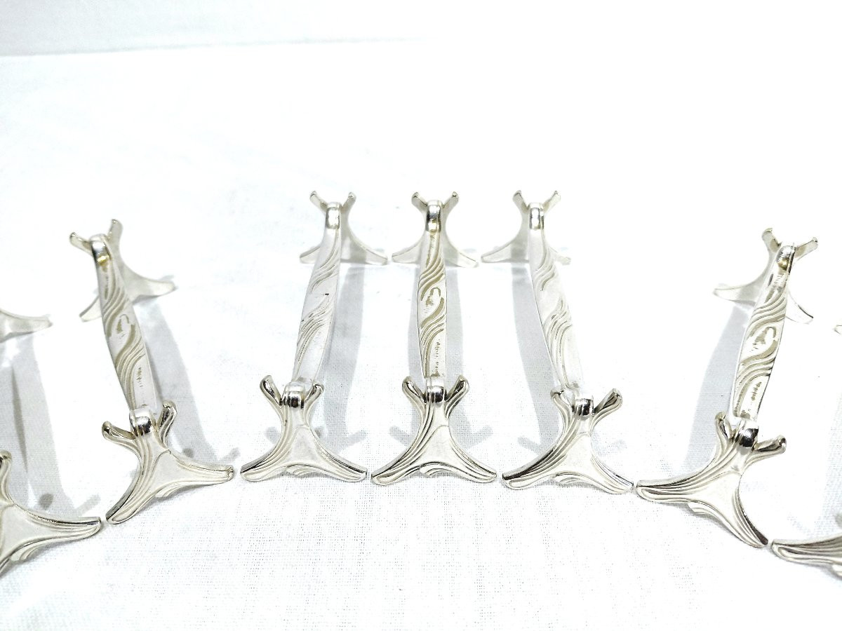 Christofle - Set Of 11 Silver-plated Knife Holders-photo-3