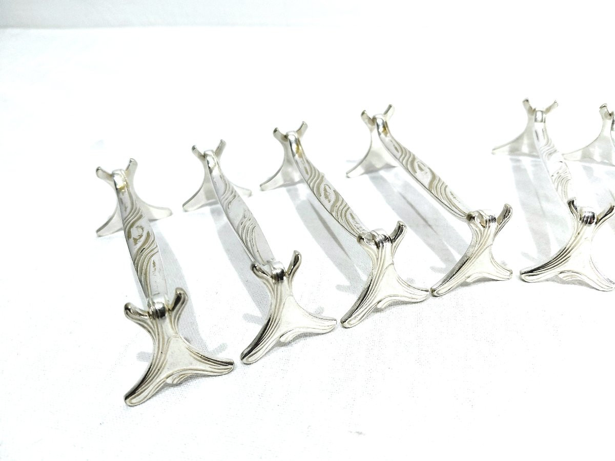 Christofle - Set Of 11 Silver-plated Knife Holders-photo-4