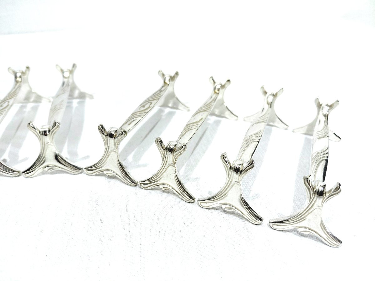Christofle - Set Of 11 Silver-plated Knife Holders-photo-1