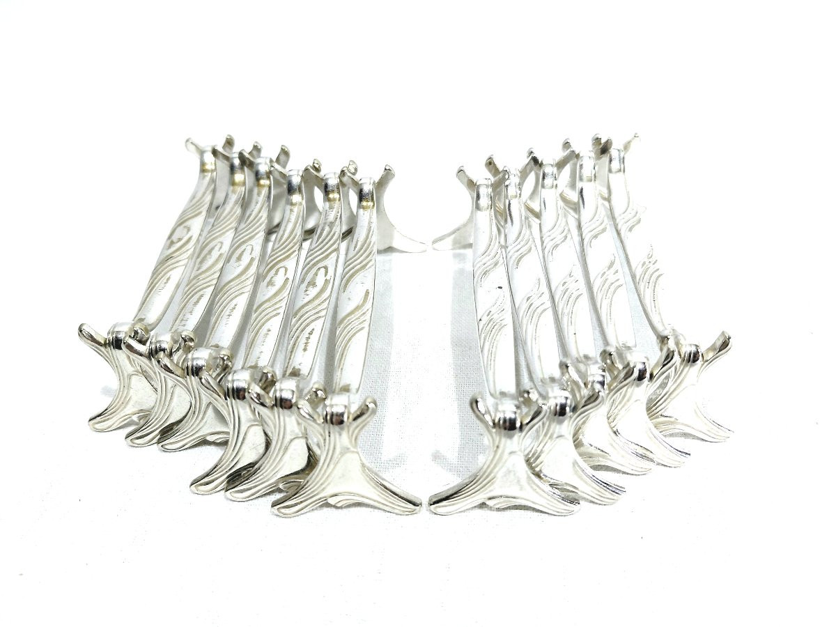 Christofle - Set Of 11 Silver-plated Knife Holders-photo-2