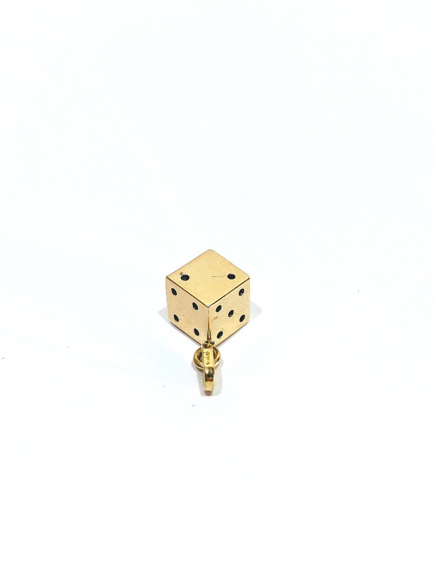 PENDENTIF DÉ EN OR -photo-4